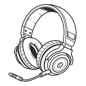 Headset Vector Illustration Flat Tech Design Cle vector illustration design 1 Stock Illustration