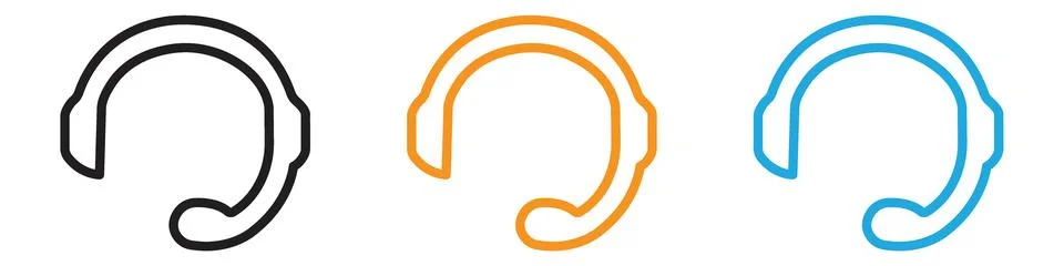 Headset vector logo set collection for web app ui Stock Illustration