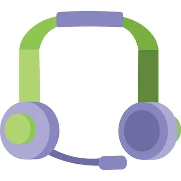 Headset vector technical support center flat icon Stock Illustration