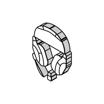 Headset wireless video game isometric icon vector illustration Stock Illustration