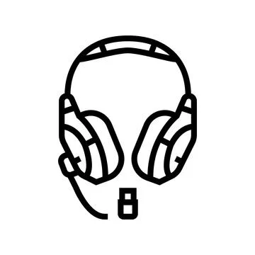 Headset wireless video game line icon vector illustration Stock Illustration