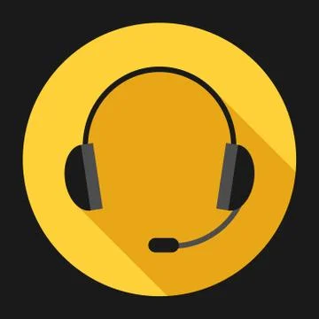 Headset on yellow Stock Illustration