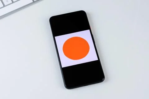 Headspace app logo on a smartphone screen Stock Photos