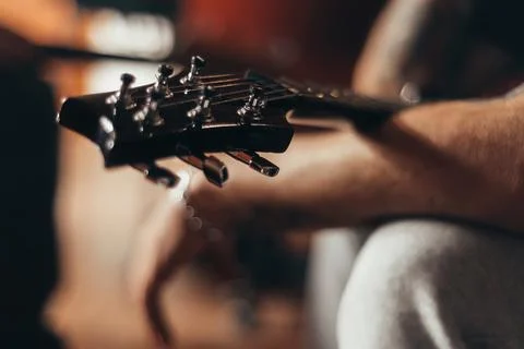 Headstock of the guitar Stock Photos