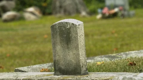 Headstone an a Cemetery Stock Footage 40908227