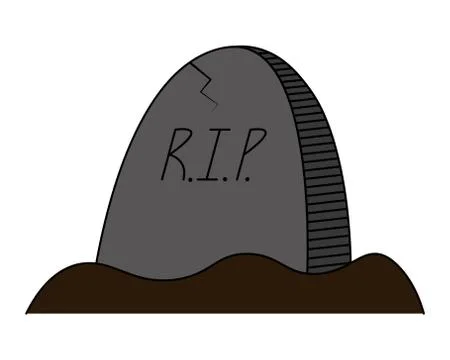 Headstone. Crack on the slab. Stock Illustration