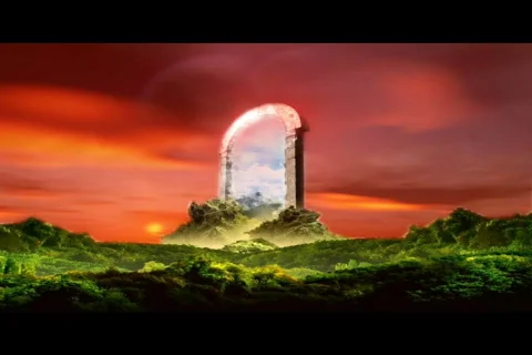 Headstone gateway in nature Stock Footage 562547