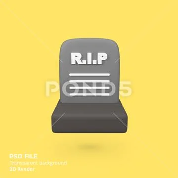 Headstone isolated 3d render icon illustration PSD Template