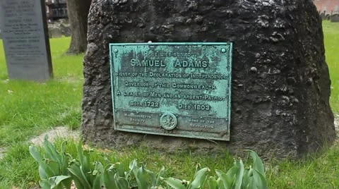 Headstone of Samuel Adams Stock-Footage 12113289