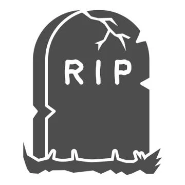 Headstone solid icon, Halloween concept, Grave stone sign on white background Illustrazione stock