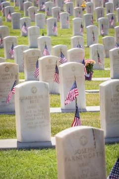 Headstones and Flags Foto stock