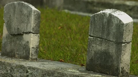 Headstones in Cemetery Stock Footage 40908833
