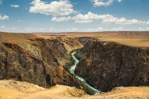 The headwaters of the Charyn River, which flows through the Charyn Canyon in Stock Photos