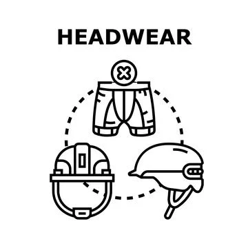 Headwear definition concept explaining protective clothing accessories 库存插图