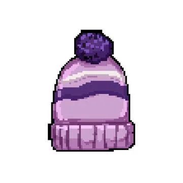 Headwear winter hat kid pixel art vector illustration Stock Illustration