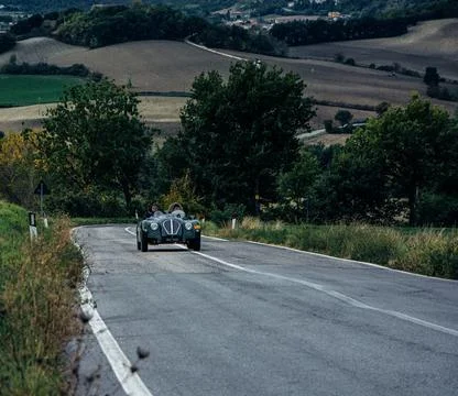 HEALEY NASH HEALEY PROTOTYPE 1949 on an old racing car in rally Mille Miglia Stock Photos