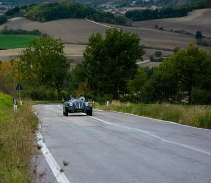 HEALEY NASH HEALEY PROTOTYPE 1949 on an old racing car in rally Mille Miglia Stock Photos