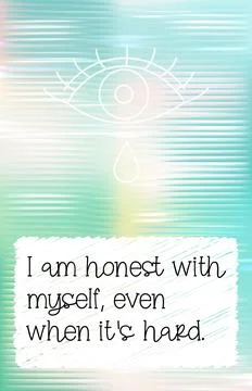 Healing affirmation card about honesty with oneself even when it is hard イラスト素材