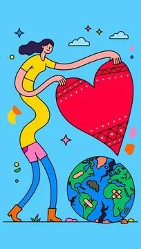 Healing the Earth with Love Stock Illustration