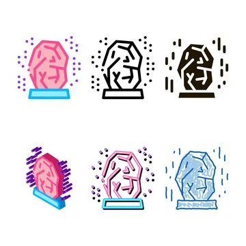 Healing gem icon vector variants outline Stock Illustration