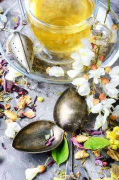 Healing herbal tea Stock Photos