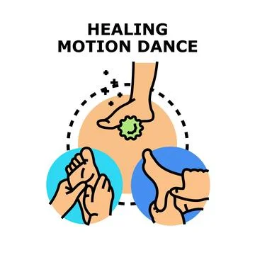 Healing motion dance therapy and foot care Stock-Illustration