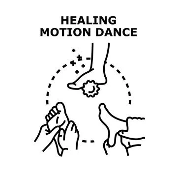 Healing motion dance therapy and foot care Stock Illustration