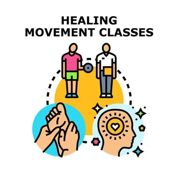 Healing movement classes concept for physical and mental health Stock Illustration