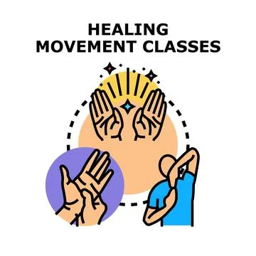Healing movement classes for wellness and therapy Stock Illustration