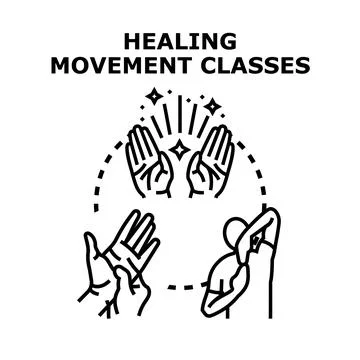 Healing movement classes for wellness and therapy Stock Illustration