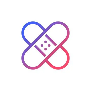 Healing patch pixel perfect gradient linear ui icon 스톡 일러스트