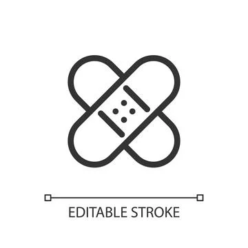 Healing patch pixel perfect linear ui icon 스톡 일러스트