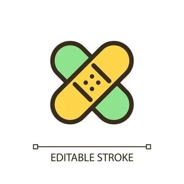 Healing patch pixel perfect RGB color ui icon 스톡 일러스트