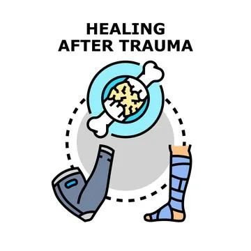 Healing process after physical injury and trauma rehabilitation Stock Illustration