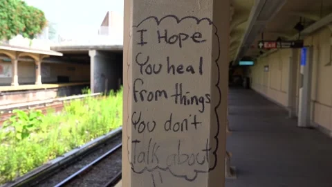 Healing quote on wall Stock Footage 157409119