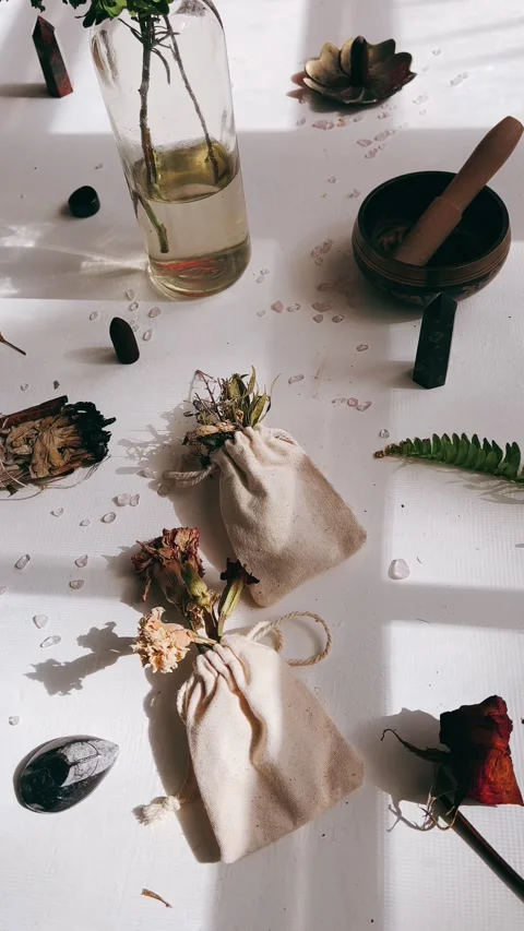 Healing situals, incense burning, self care, self love, spa and wellness, Stock Footage 233362788