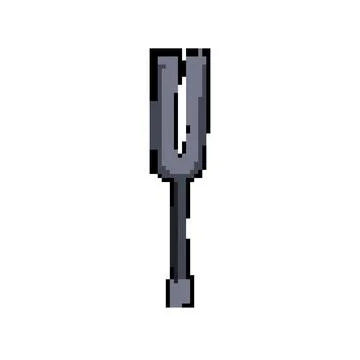 Healing tuning fork pixel art vector illustration Stock Illustration