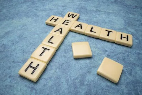 Health and wealth crossword Stock Photos