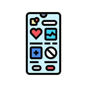 Health app interface personalized tech color icon vector illustration 库存插图