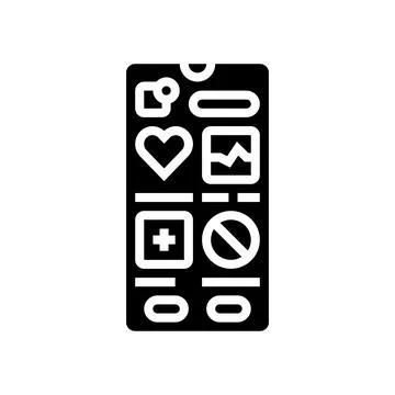 Health app interface personalized tech glyph icon vector illustration 库存插图