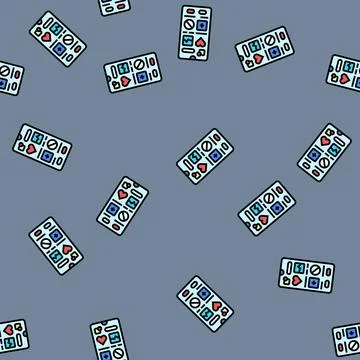 Health app interface personalized tech vector seamless pattern Illustrazione stock