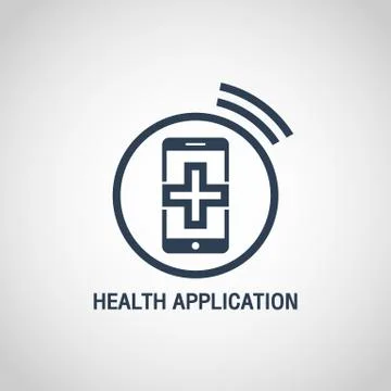 HEALTH APPLICATION logo vector icon design Stock Illustration
