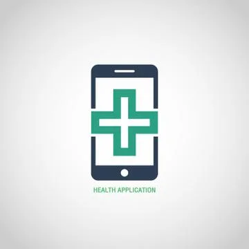 HEALTH APPLICATION logo vector icon design Stock Illustration