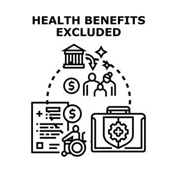 Health benefits excluded concept visualizing denied medical coverage Stock Illustration