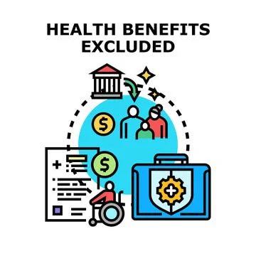 Health benefits excluded concept visualizing denied medical coverage Stock Illustration