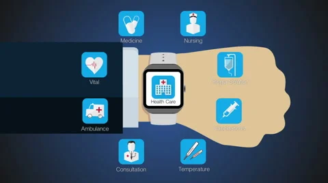 Health care application function for smart watch,mobile watch(included alpha) Stock Footage 59188110