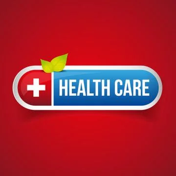 Health Care button vector Stock Illustration