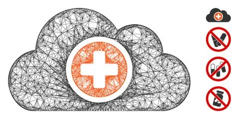 Health Care Cloud Web Vector Mesh Illustration Stock Illustration