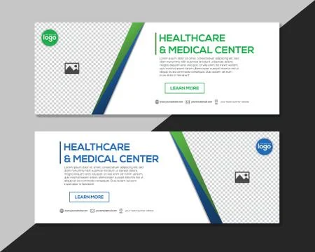 Health Care & Medical Center Web Banner Template Stock Illustration