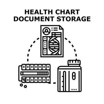 Health chart document storage vector concept Stock Illustration